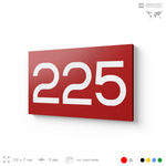 Номер на дверь 225, табличка на дверь для офиса, квартиры, кабинета, аудитории, склада, красная 120х70 мм, Айдентика Технолоджи