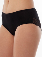 Женские трусики средней посадки из бамбука (Размер: XL) (Цвет: черный)