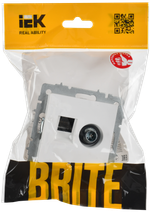 BRITE Розетка двойная TV+RJ45 кат.5E РТВ/РК12-БрАБ арктический белый IEK