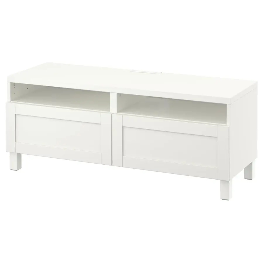 Тумба под ТВ с ящиками - IKEA BESTÅ/BESTA/БЕСТО ИКЕА, 42х48х120 см, белый