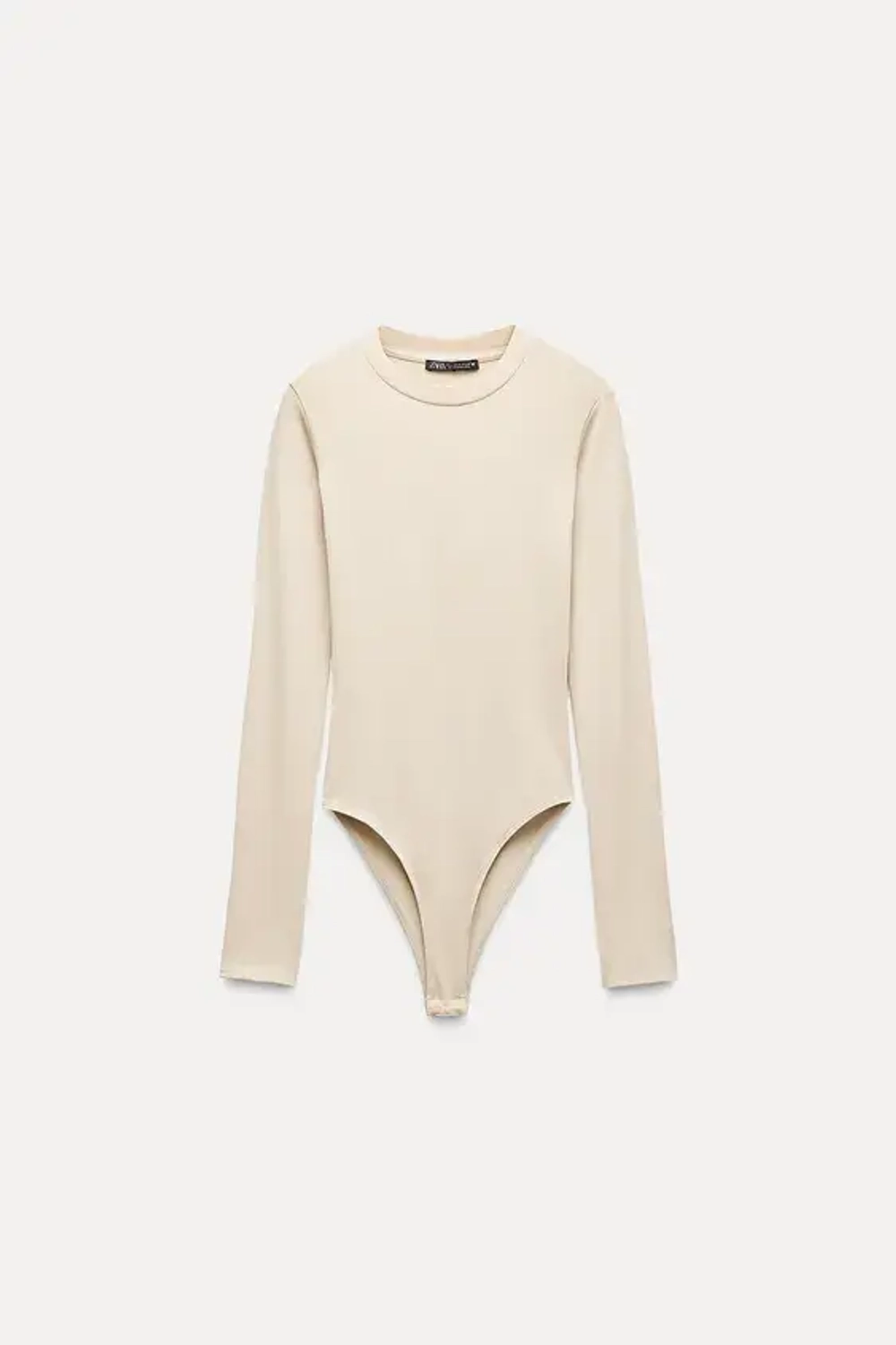 ZARA БОДИ ИЗ ХЛОПКА И МОДАЛА, ЭКРЮ