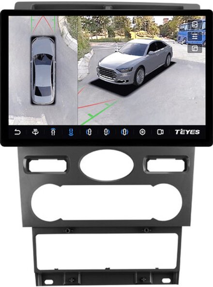 Магнитола для Ford Mondeo 3 2000-2006 (климат) - Teyes CC3-2K-360 монитор 13" 2K QLED на Android 10, 6Гб+128Гб, CarPlay, 4G SIM-слот, 4 камеры в комплекте