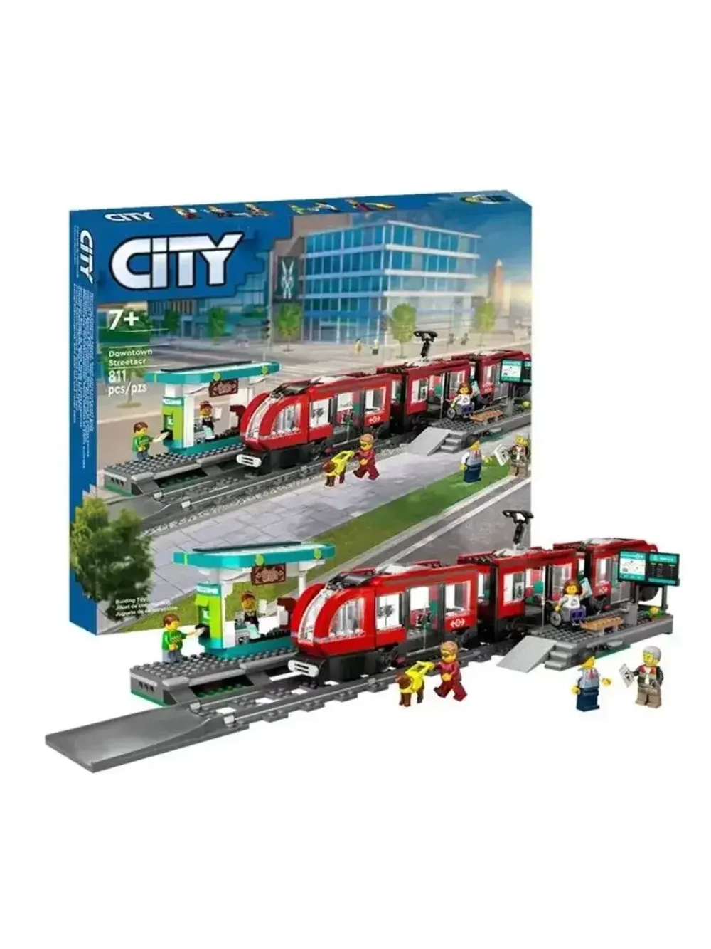 Конструктор Сити Трамвай и станция в центре города 811 дет