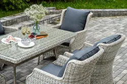 "Неаполь" обеденная группа плетеная из искусственного ротанга, цвет бежевый