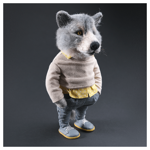 Валяная игрушка «Волк Степан»