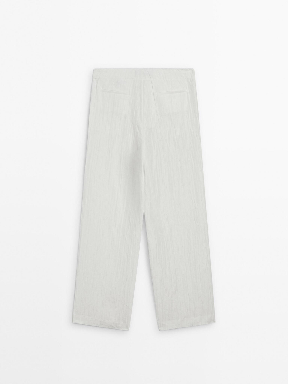 Massimo Dutti Струящиеся брюки с эффектом стрелок, белый