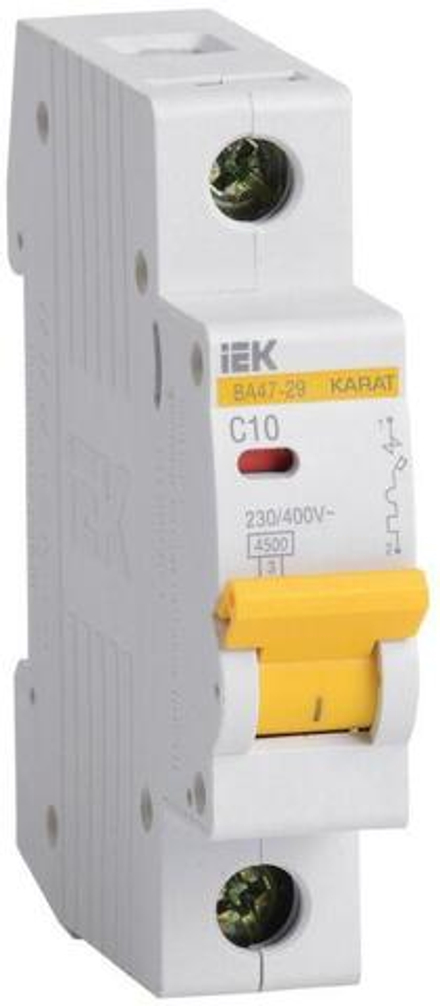 Автомат 1 полюсный 10А 4.5кА ВА47-29 IEK