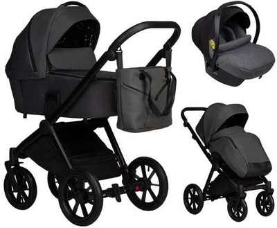 Детская коляска Indigo Solio 3 в 1 с автокреслом Avionaut Cosmo Grey So05 т.серый