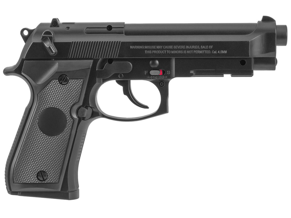 Пистолет пневматический Stalker S92PL (Beretta 92) к.4,5мм, 12г CO2, пластик, 120 м/с (12 шт./ уп.)