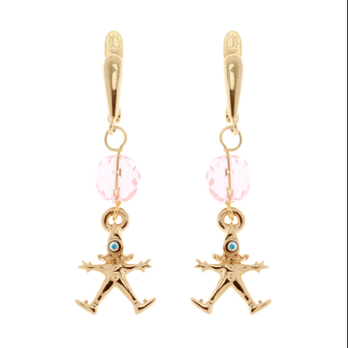 "Клоун" серьги в золотом покрытии из коллекции "Игрушки" от Jenavi  с английским замком