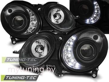 Передние фары daylight black для Mercedes E W211