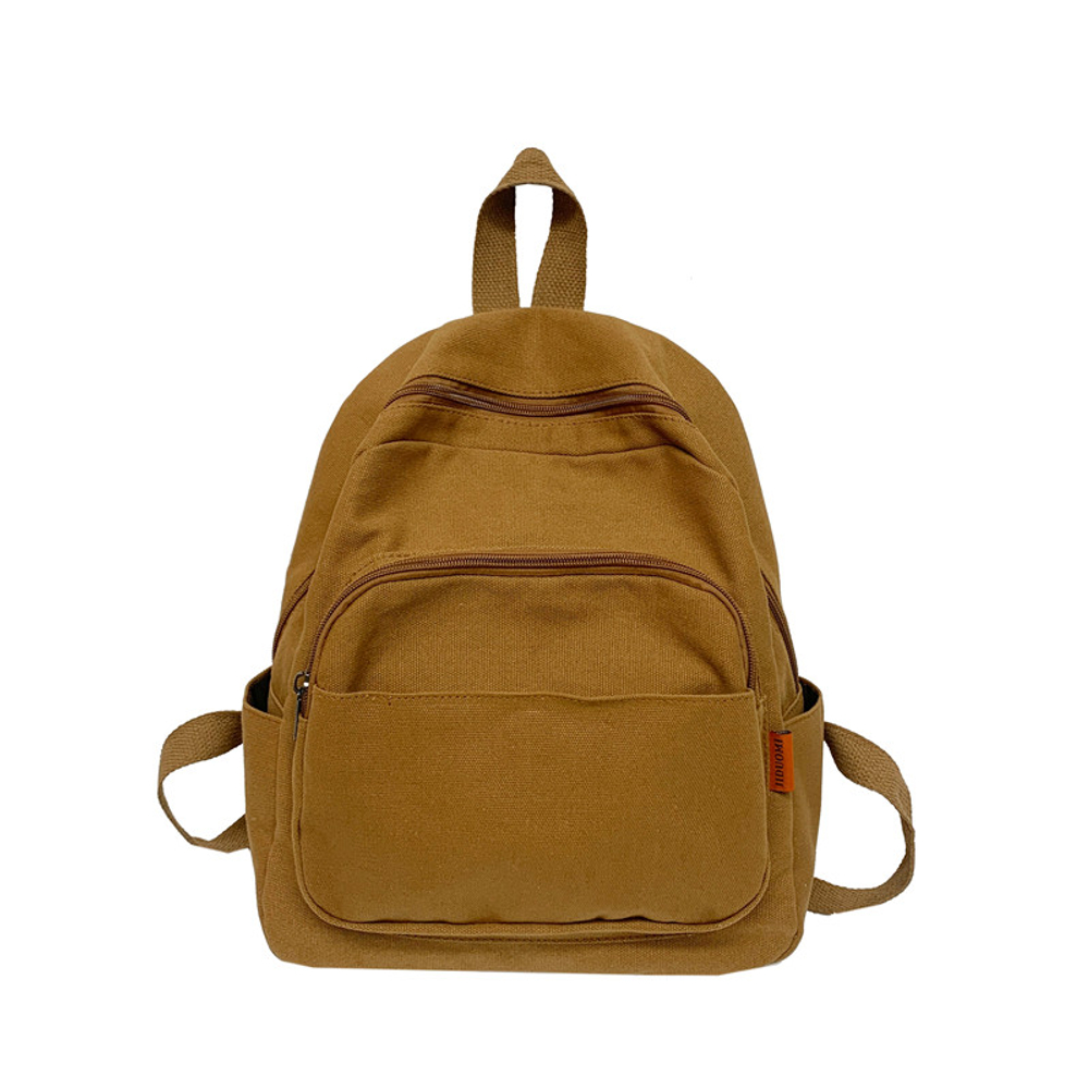 PAKEXIONG Canvas Versatile For High School And University Students Regular Unisex White/Black/Khaki/Orange