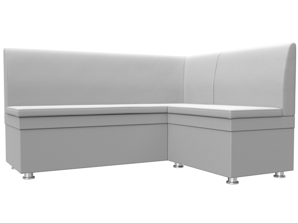 Диван кухонный угловой Уют правый угол, Белый, Экокожа, 28384