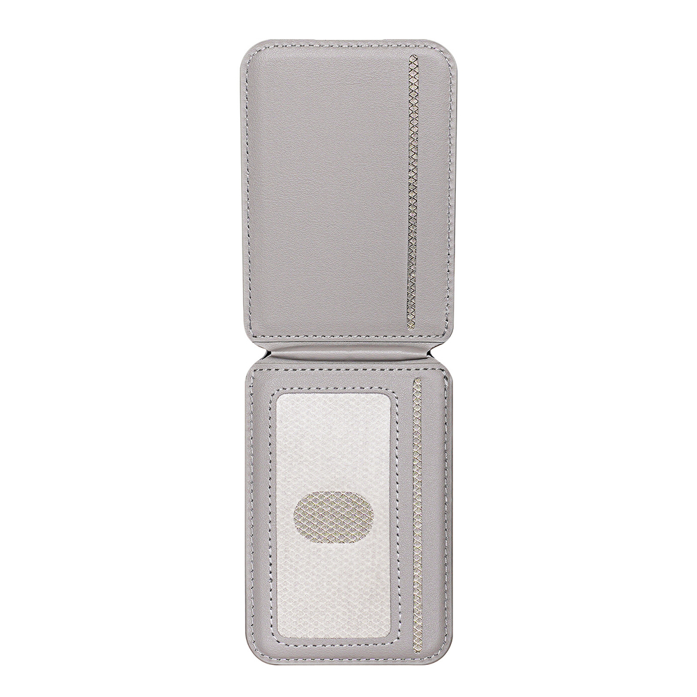 Магнитная подставка картхолдер серого цвета от Dux Ducis, серия Neva Series Magnetic Wallet Stand