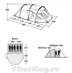 Палатка Outwell Nevada 5 (3+2) [110630]