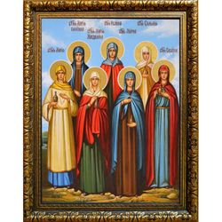 Жёны мироносицы. Икона на холсте.
