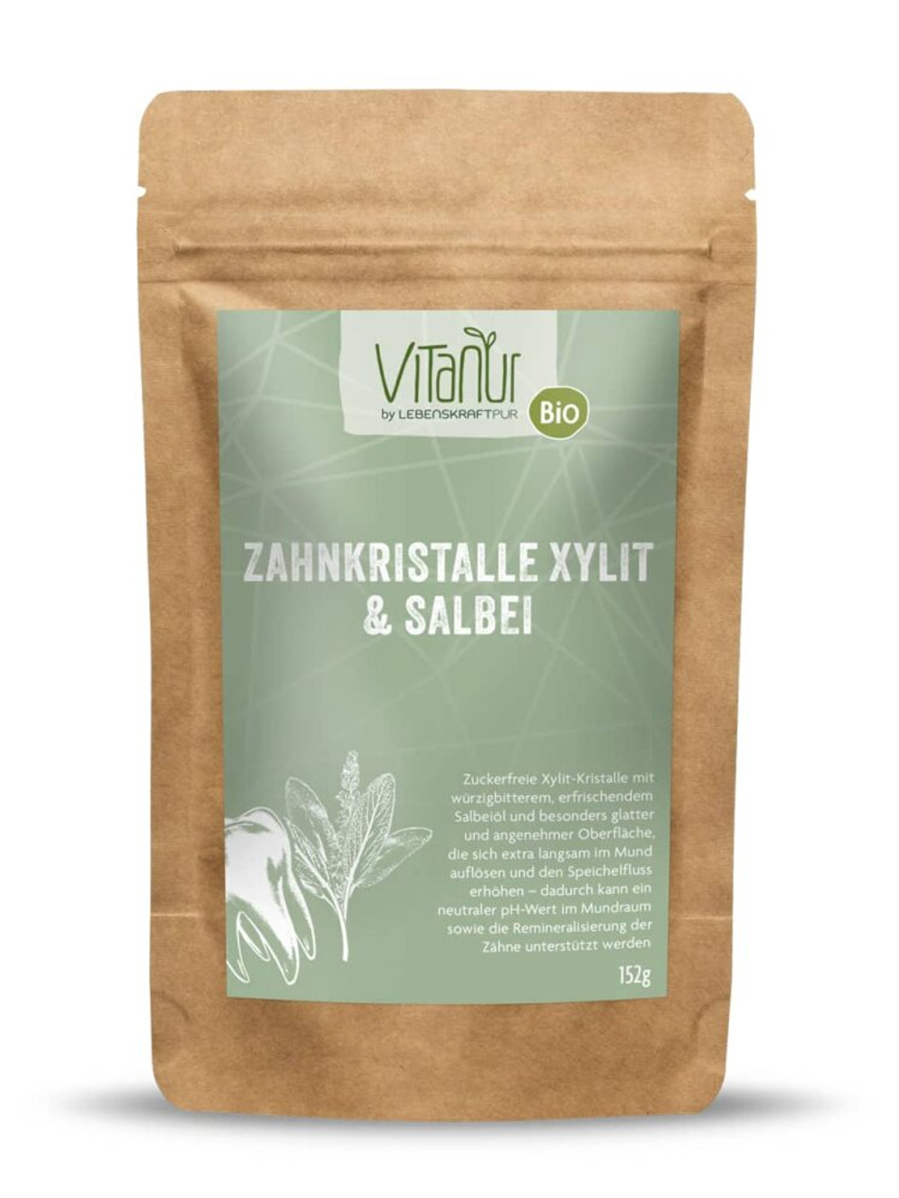 Зубные кристаллы Vitanur с ксилитом и шалфеем (40 штук), 152 гр
