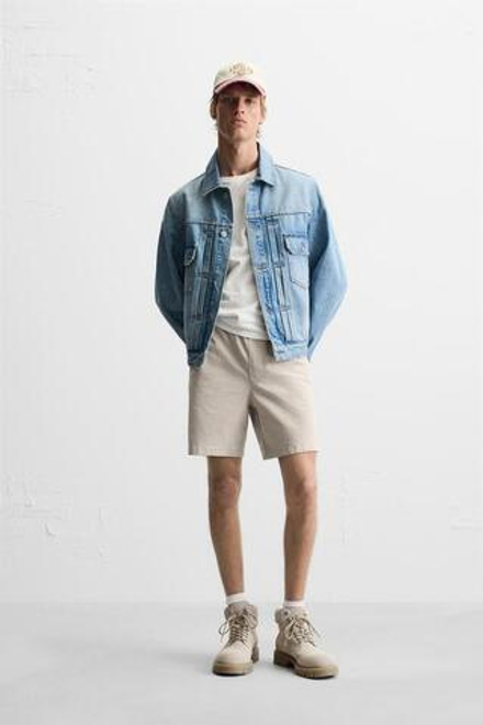 ZARA ШОРТЫ RELAXED FIT, РЫЖЕВАТО-КОРИЧНЕВЫЙ
