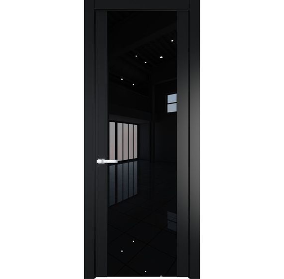 Межкомнатная дверь эмаль Profil Doors 1.7P блэк остеклённая