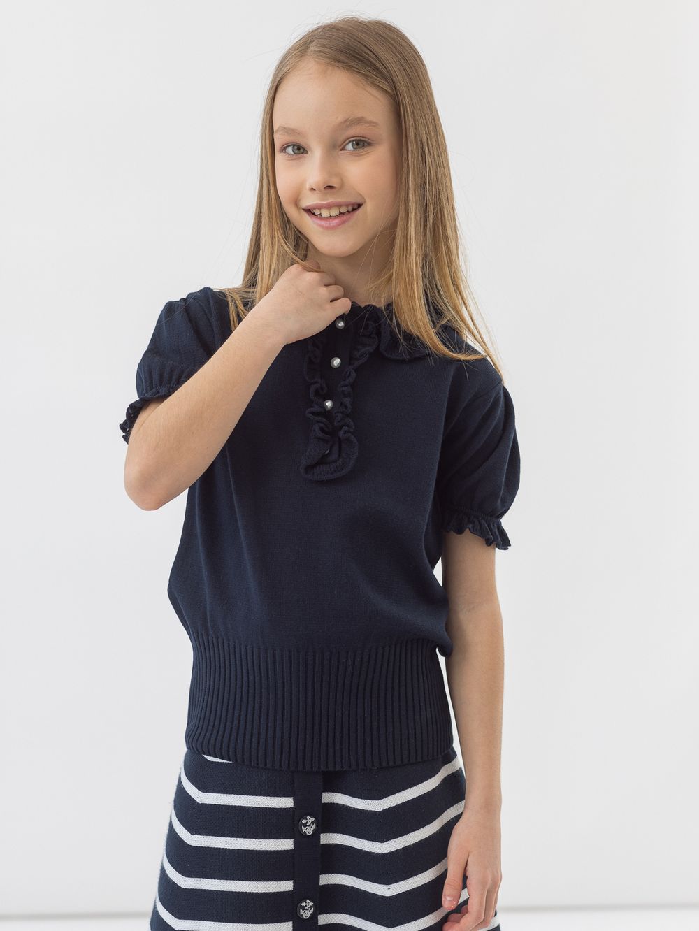 Джемпер для девочки арт. AT925 темно-синий