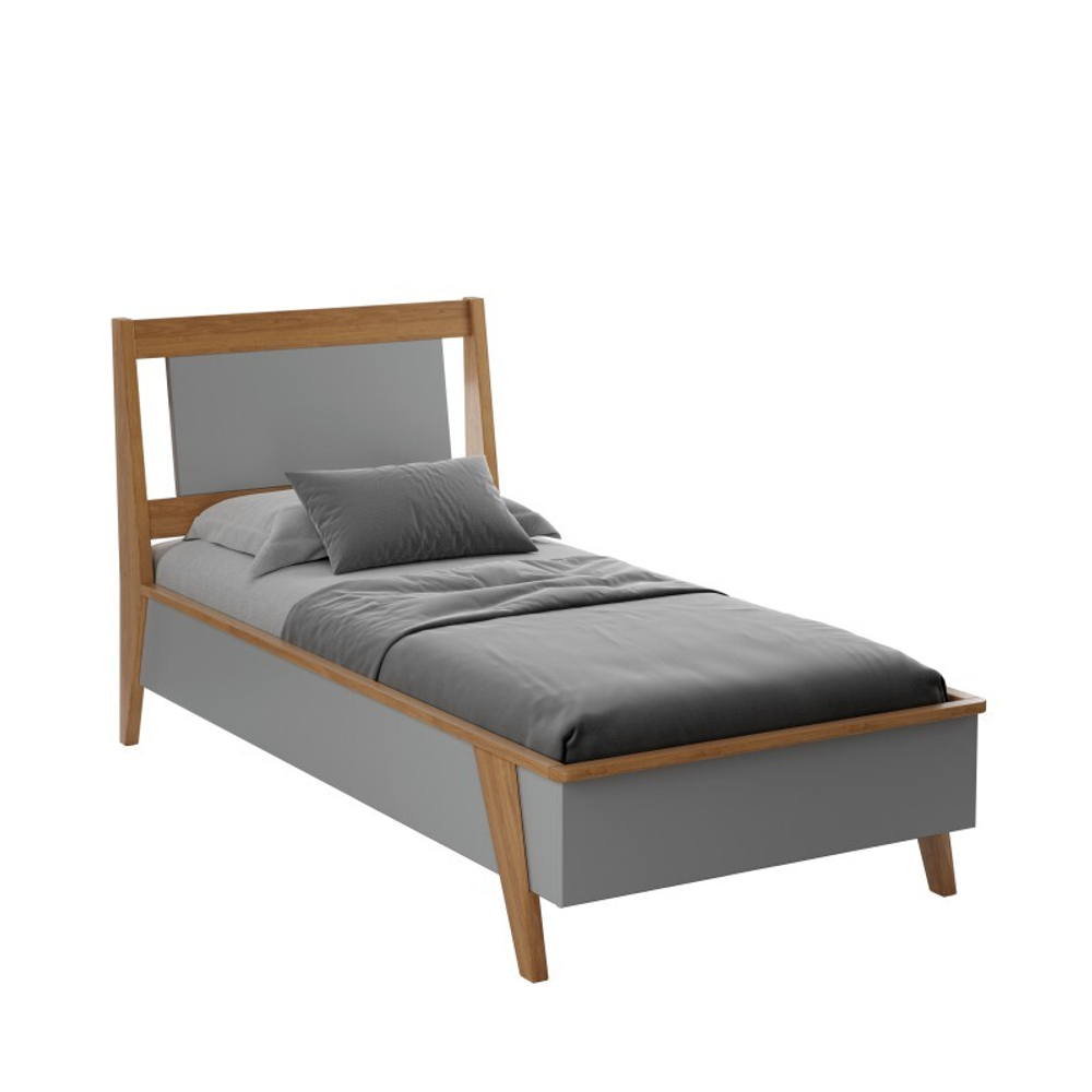 Кровать «Винтаж» 90х200 серый лак 7042/браун