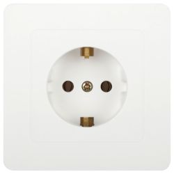 Розетка Intro Style 7-202-01 с заземлением 2P+E Schuko, 16А-250В, IP20, СУ, белый | Intro