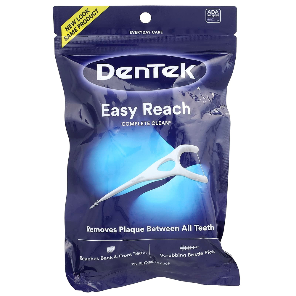 DenTek, Complete Clean, легкие зубочистки, жидкость для полоскания рта, 75 зубочисток