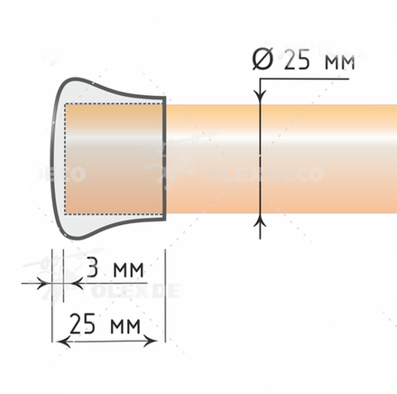 Наконечники "Филда" d25 мм, цвет золото глянец
