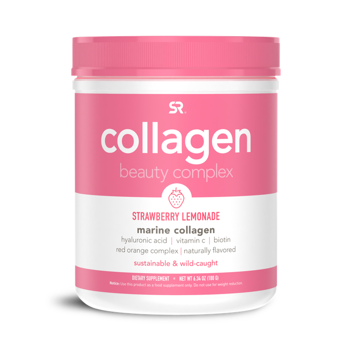 Collagen Beauty Complex Strawberry lemonade, Морской коллаген со вкусом &quot;Клубничный лимонад&quot;, Sports Research (180 гр)