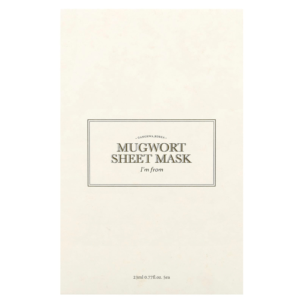 I'm From, Mugwork, тканевая маска, 5 шт., по 23 мл (0,77 жидк. унции)