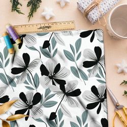 Ткань премиум бифлекс танцующие цветы весны