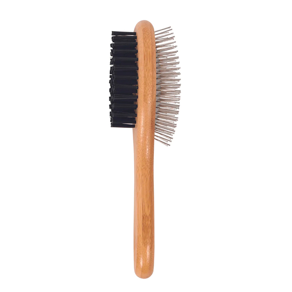 Бамбуковая щетка-расческа M-PETS "BAMBOO Double-Sided Pin Brush", двухсторонняя.