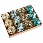 Шары ёлочные 12 шт., 6 см, "Frost Forest", пластик, бирюзовый/золото, ЗОЛОТАЯ СКАЗКА, 592176