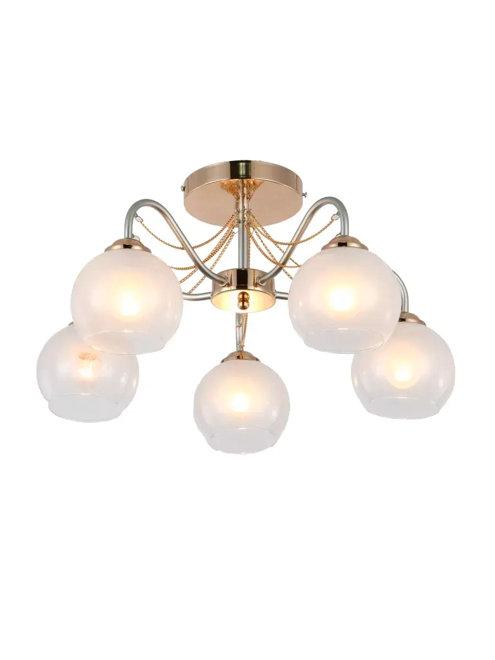 Люстра потолочная SALLY E27*5*60W золото, перламутр