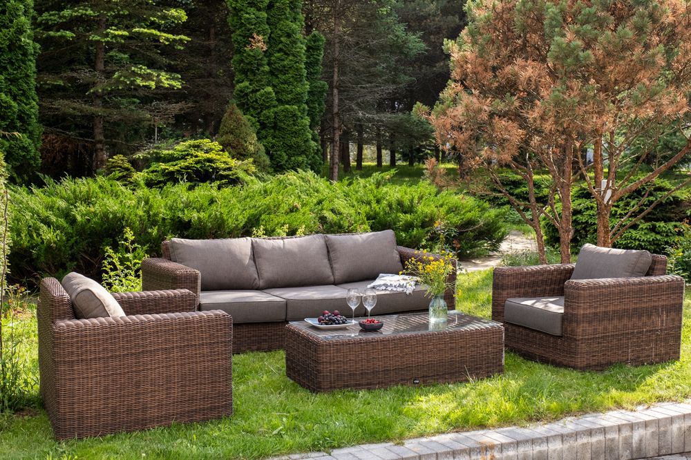 "Боно" лаунж-зона из искусственного ротанга, цвет коричневый