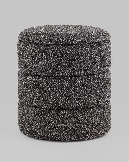 Пуф с ящиком Hive S букле черный меланж