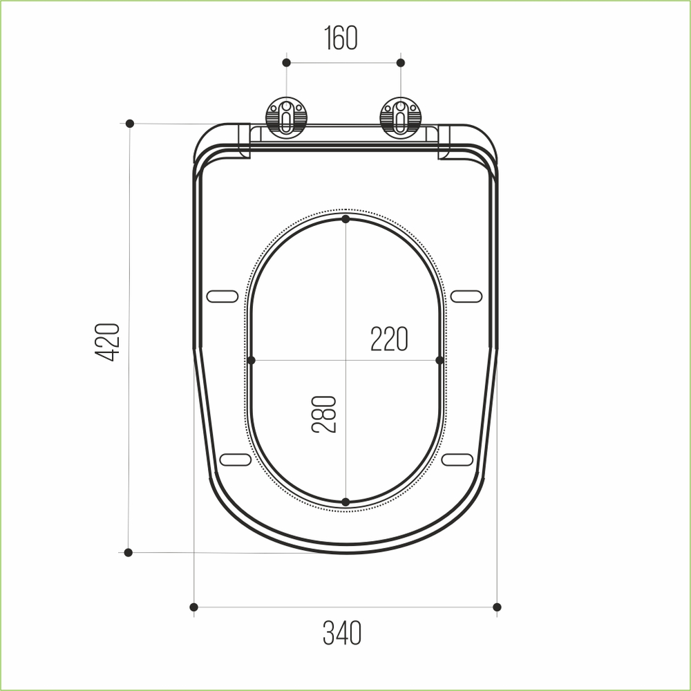 Сиденье для унитаза  WAVE STONE дюропласт, микролифт БЕЛЫЙ глянец
