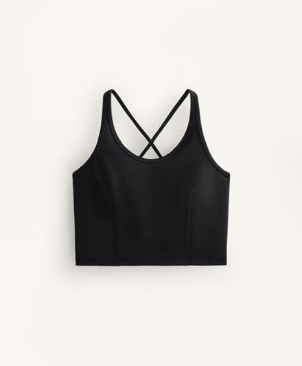 Oysho Топ-майка из полиамида, черный