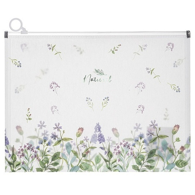 Папка-конверт на молнии Hatber NATURAL FLOWERS, A4, 180 мкм, с рисунком, пластик, 1 шт