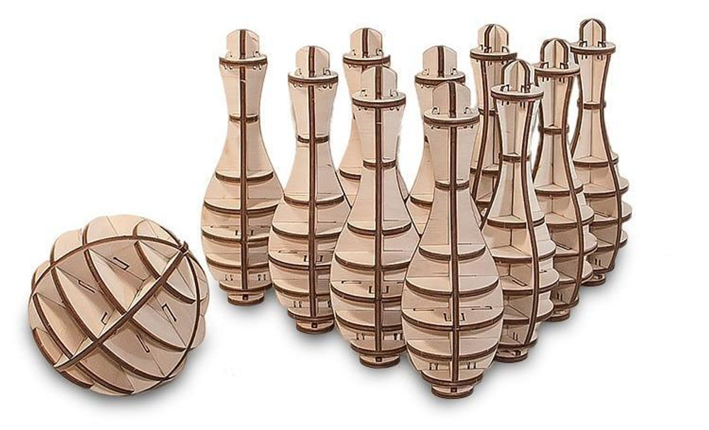 Конструктор деревянный 3D EWA Боулинг Мини