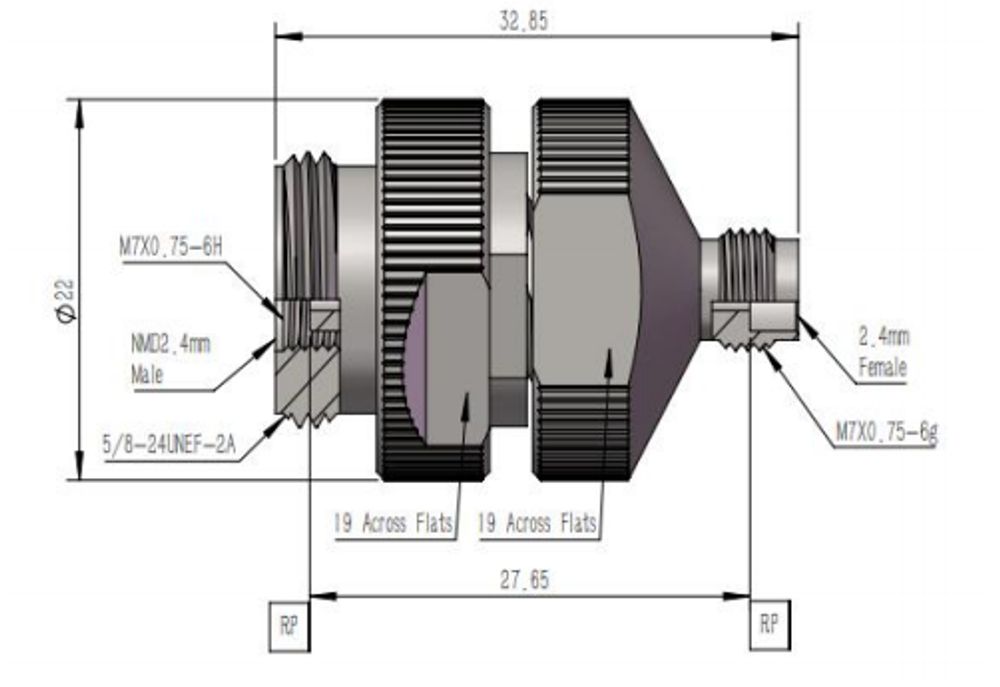 LT-NMD2.4M-2.4F, Коаксиальный переходник NMD 2.4мм (вилка) / 2.4 мм (розетка)