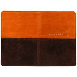 Обложка на паспорт, OfficeSpace Duo, кожа, осень+коричневый, тиснение фольгой