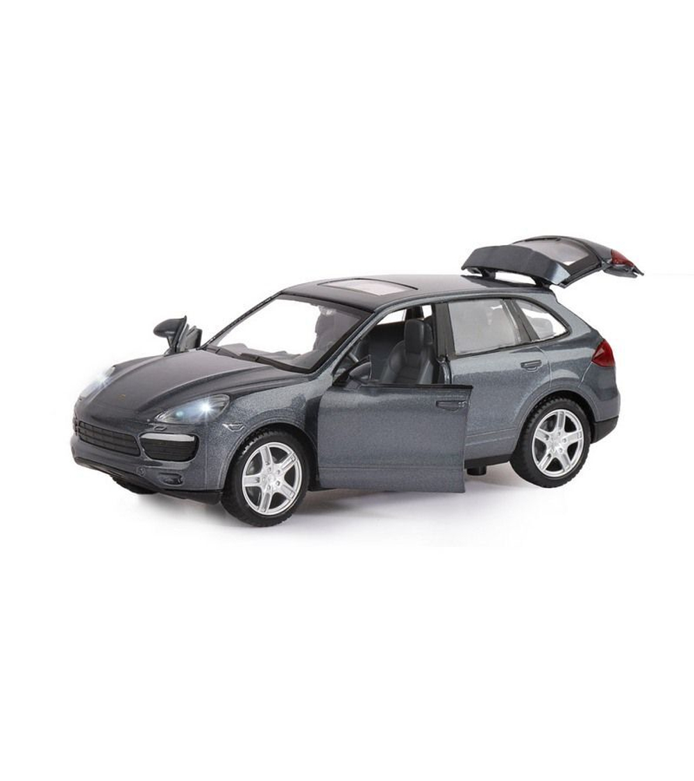 Машина "АВТОПАНОРАМА" Porsche Cayenne S, серый, 1/32, свет, звук, инерция, в/к 17,5*13,5*9 см