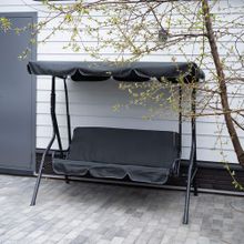 Качели садовые 3-местные (зеленый/белый)