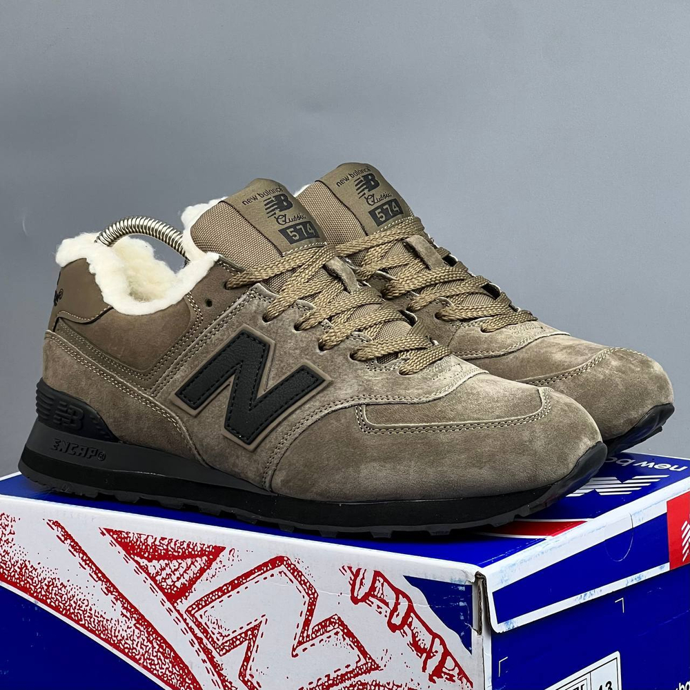 Кроссовки New Balance 574 на меху #398 (корич.)