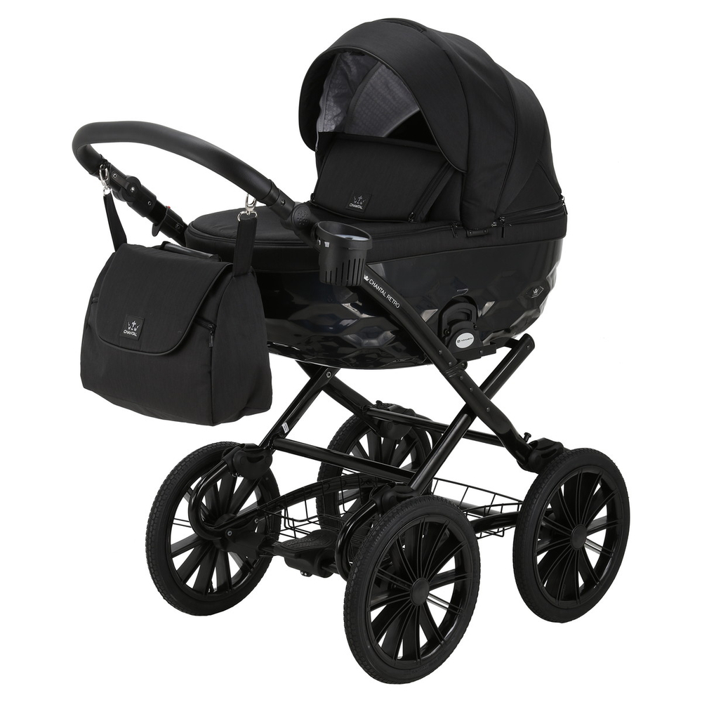 Детская коляска Adamex Chantal Retro 2 в 1 C213 (черный)