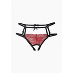 Интригующие красные трусики с доступом и лентами Easy to Love (размер S/M, 42-44)