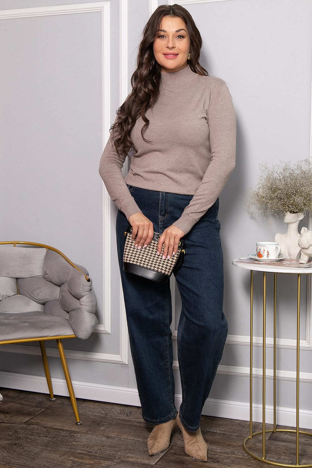 Водолазка Осенняя история (темно-бежевая) Б14569-20М LT Collection