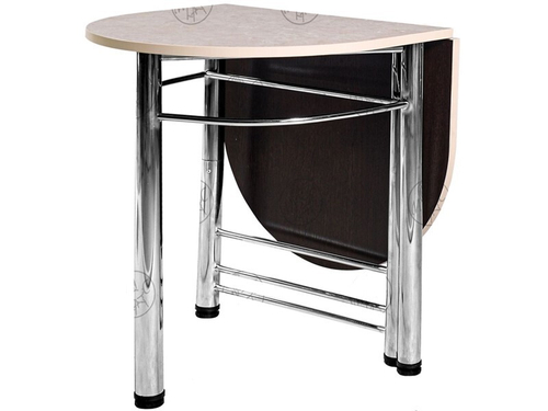 Стол пристенный (Хром ,1 200х700, овал, ЛДСП, дуб сонома, кр.дуб сонома ,600*600/700) Мир стульев