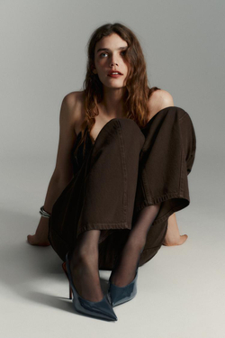 ZARA ТУФЛИ ИЗ ЛАКИРОВАННОЙ ИСКУССТВЕННОЙ КОЖИ, РАЗНОЦВЕТНЫЙ